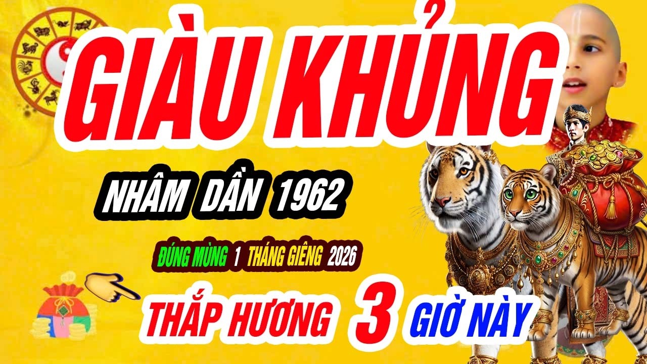 🐯 Thời Vận Bật Mạnh! NHÂM DẦN 1962 Mùng 1 Tháng 2 Âm Lịch Thắp Hương 3 Giờ Này – GIÀU NỔ KÉT SẮT