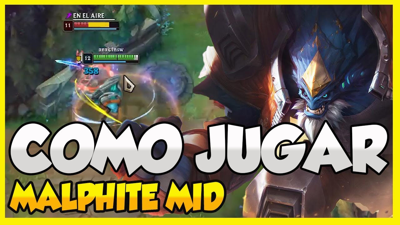 como jugar MALPHITE FULL AP EN MID🔥 guía MALPHITE MID s10 didáctica runas build revienta con combo