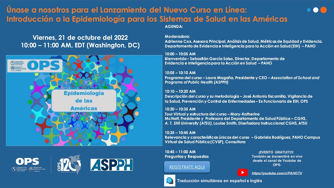 Introducción a la Epidemiología para los Sistemas de Salud en las Américas Lanzamiento