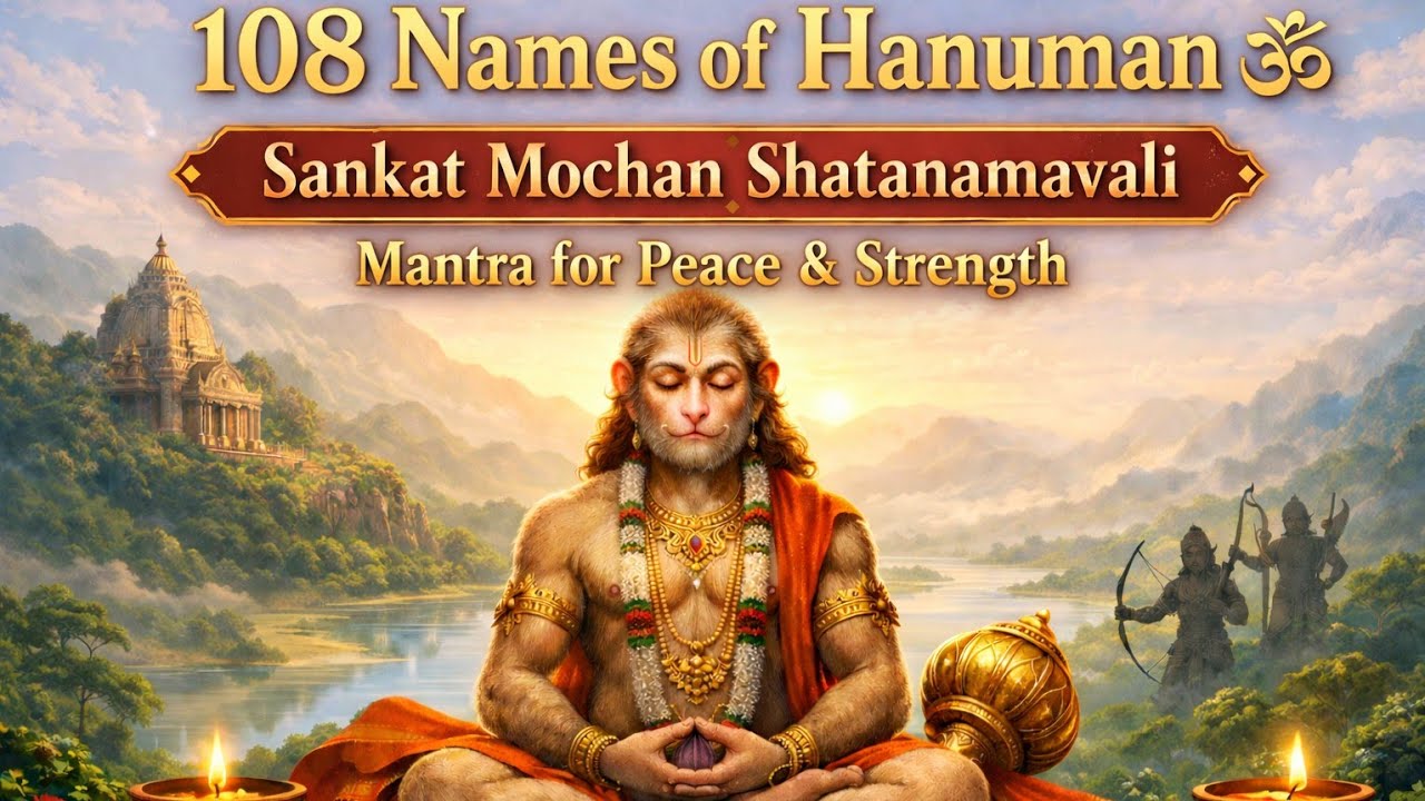 108 Names of Hanuman 🕉️ | Sankat Mochan Shatanamavali | Morning Mantra for Peace & Strength