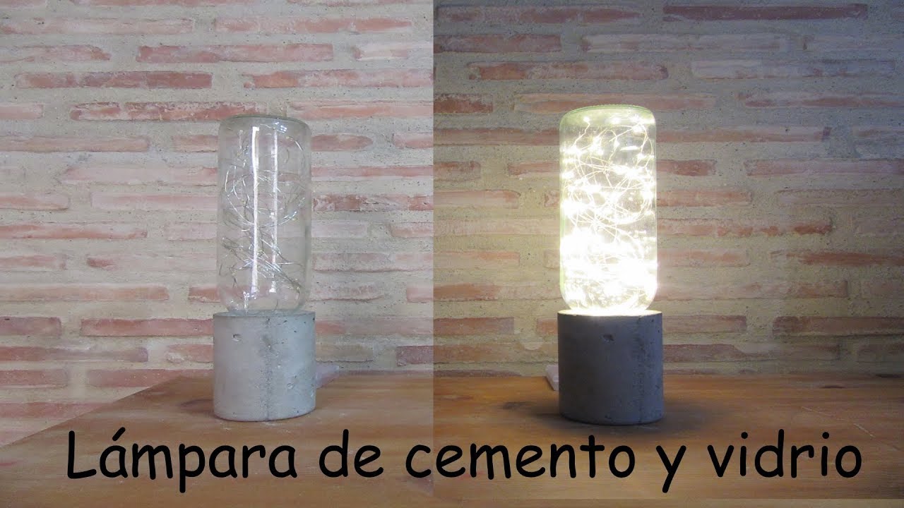 😱 LÁMPARA de CEMENTO y CRISTAL / Muy FÁCIL  😱