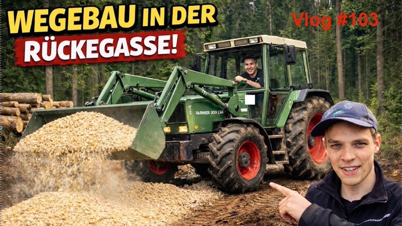 Vlog#103 Wegebau im Wald mit Fendt Farmer 309 LSA