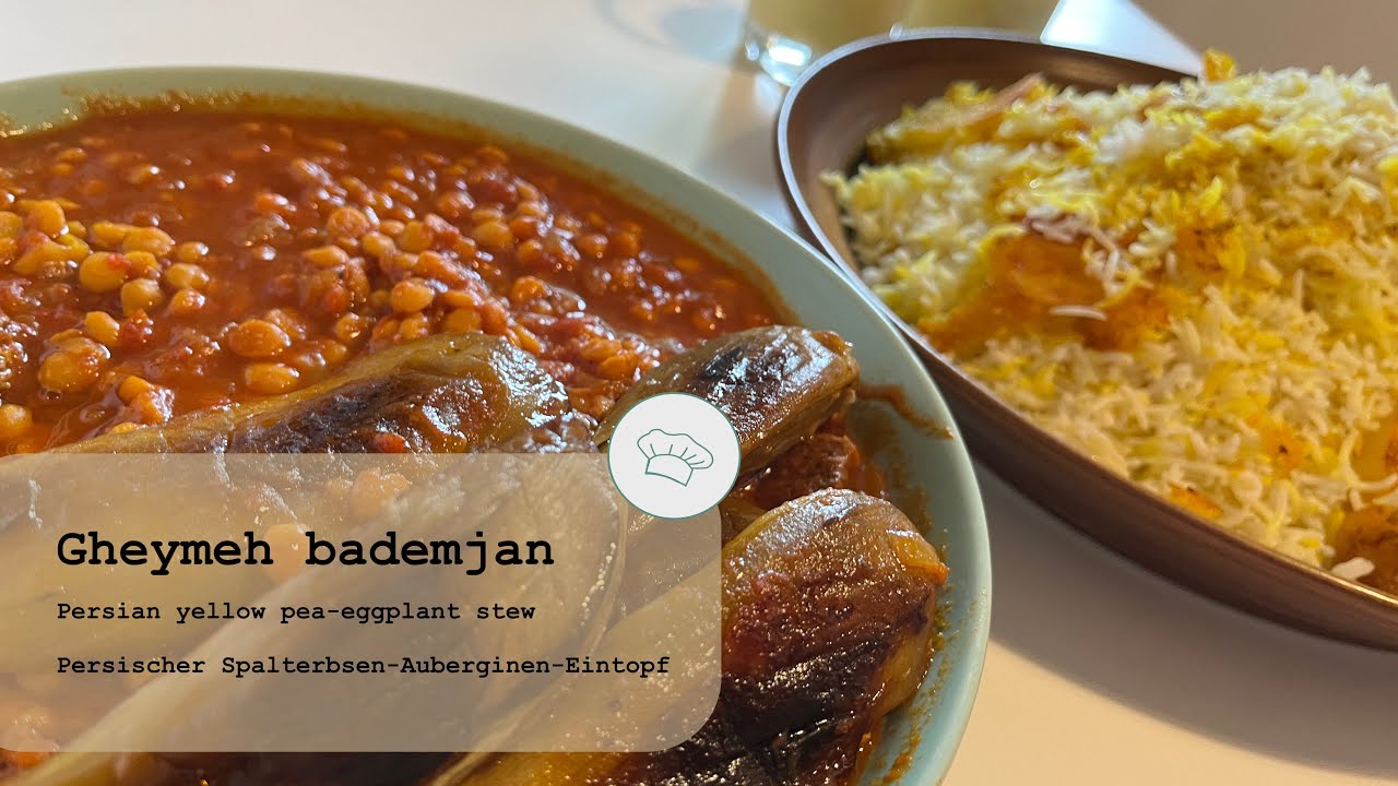 Persian yellow pea-eggplant stew- Persischer Spalterbsen-Auberginen-Eintopf - قیمه بادمجان