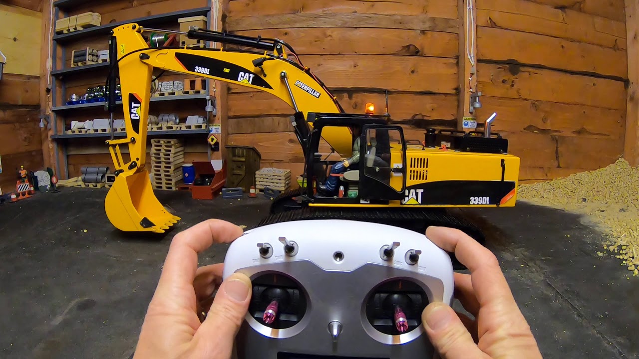 Flysky fs-i6s & CAT 339DL Controls Demo.