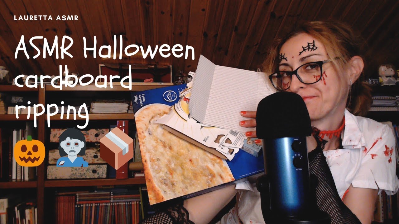 Asmr Halloween🎃Tapping, Scratching, Ripping cardboard📦