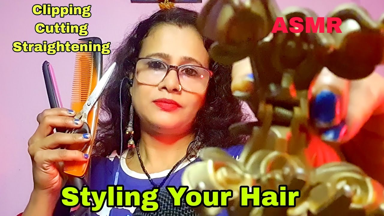 [ASMR] Hair Styling (Cutting+ Clipping+straightening)❣️ | hindi asmr| Dearly ASMR