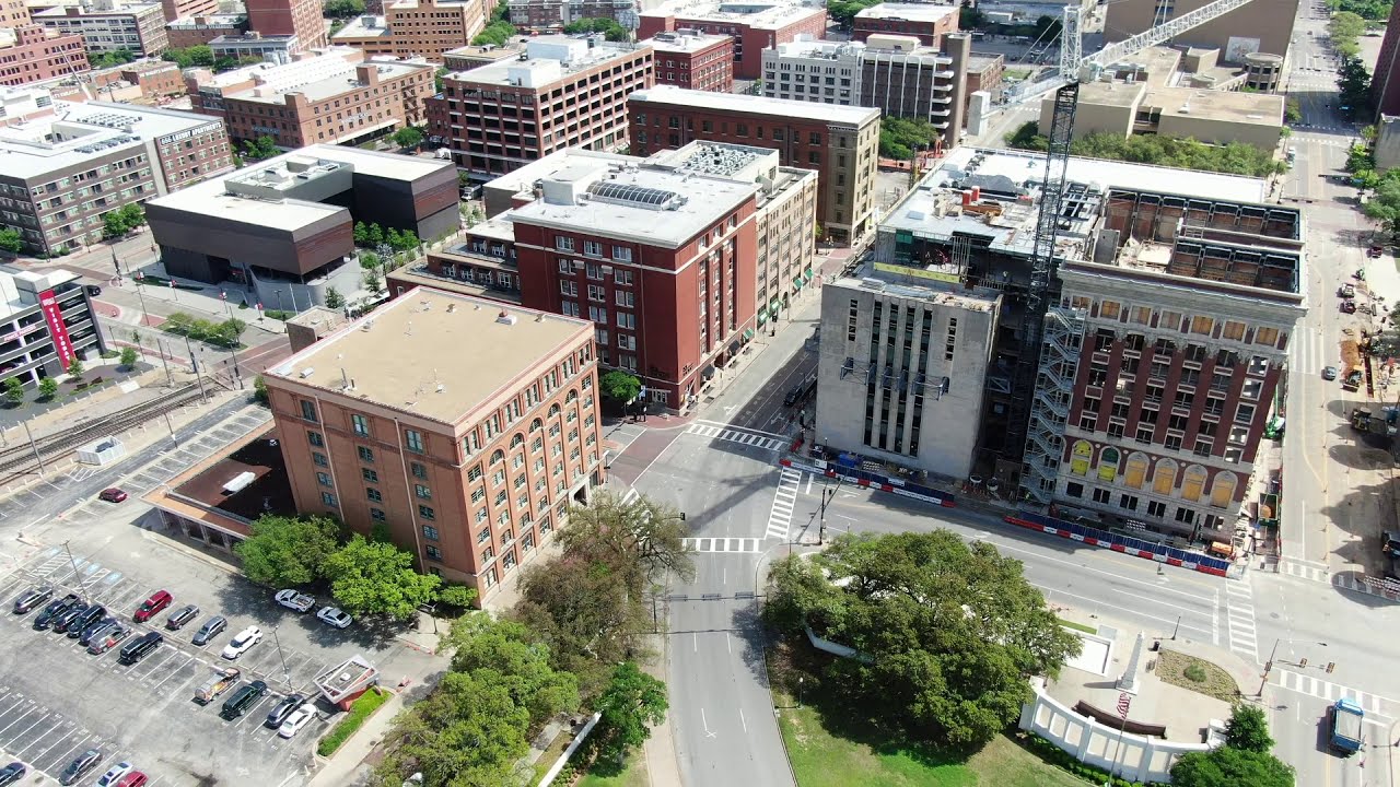 Dealey Plaza - Dallas TX - Kennedy Assassination Site - Drone Video