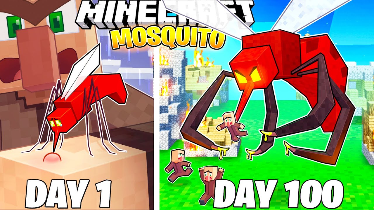 I Survived 100 Days as a MOSQUITO in Minecraft!