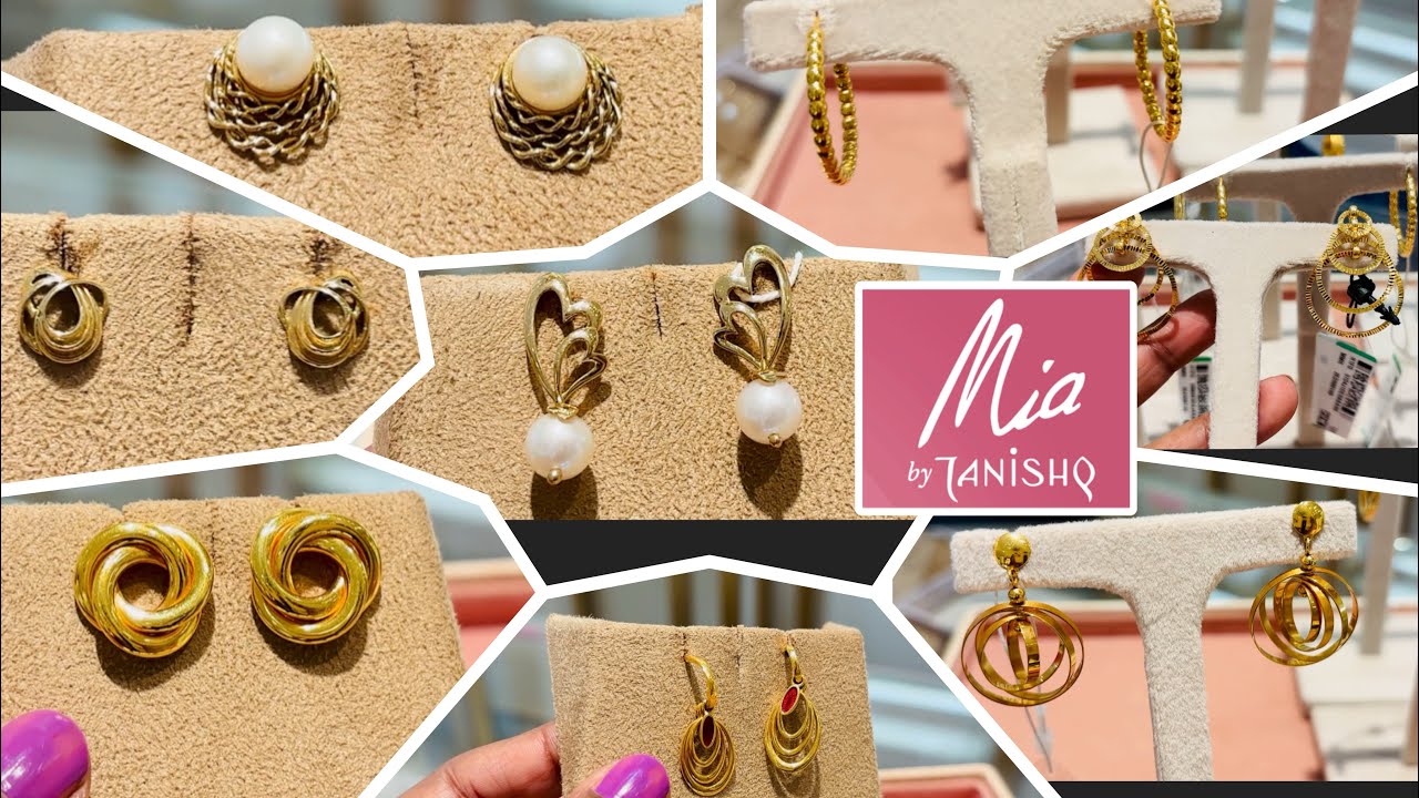 #2026 Mia by Tanishq Light weight Earrings design with price | Tanishq 14kt /18kt/22kt gold earrings