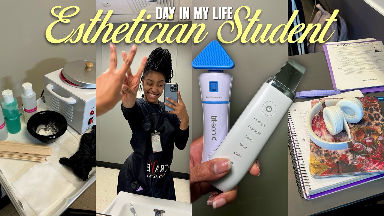 DAY IN MY LIFE : Esthetician Student 🫧🤍 | balancing life, starbucks, wax appointments, school work📚