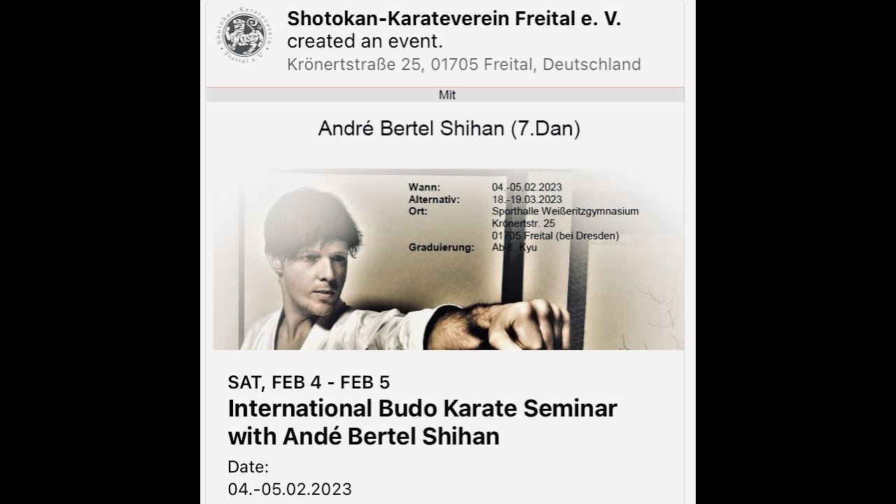 Andre Bertel Budo Shotokan Seminar: Freital, GERMANY 2023 (PART 1)