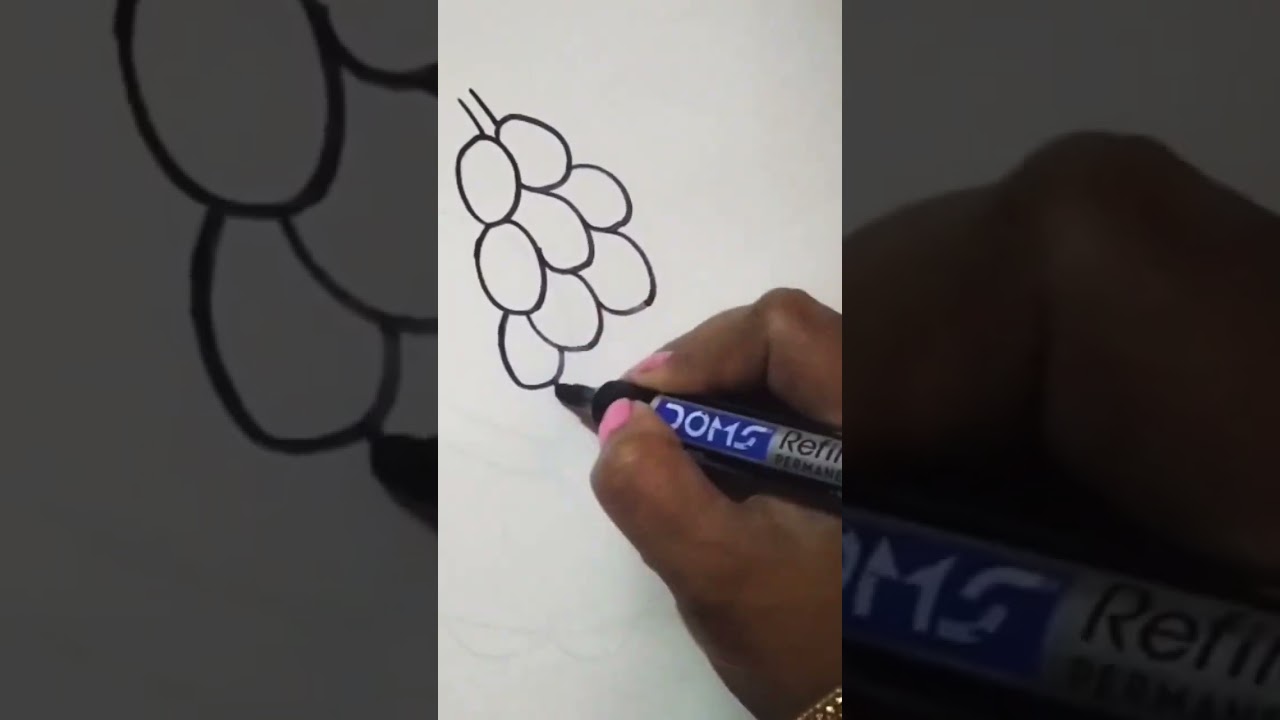 Very Easy Grapes Drawing #shorts #youtubeshorts #easydrawing #Abhisoni Drawing