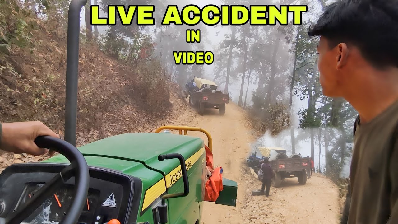 झन्डै ट्याक्टर पल्टेको | offroad tractor driving in nepal | tractor vlog | john deere tractor