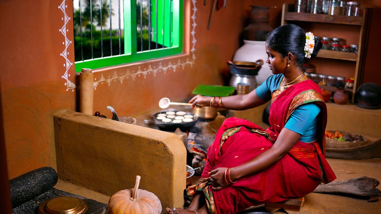 Chola Paniyaram - Traditional Style | Chola Paniyaram recipe cooking in Village | Kootan Soru