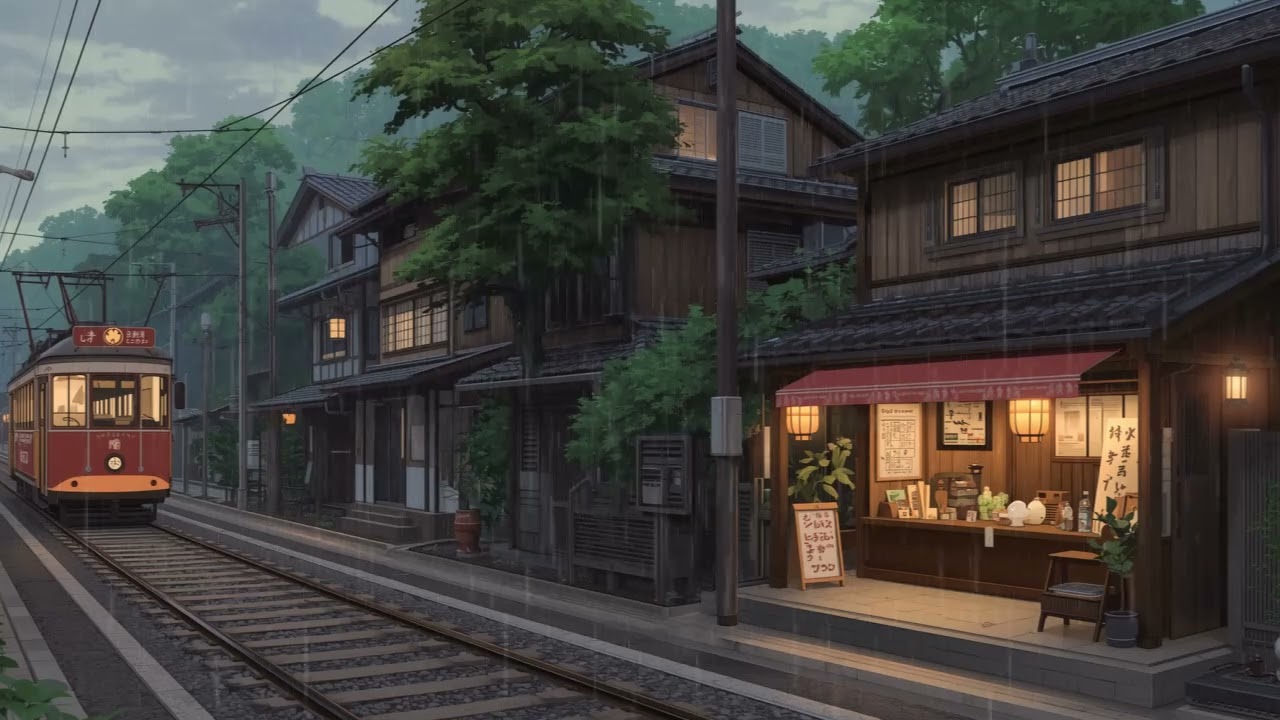 Late Night Rain at a Riverside Café 🌧️ Soft Glow & Silence | Lofi for Focus & Rest
