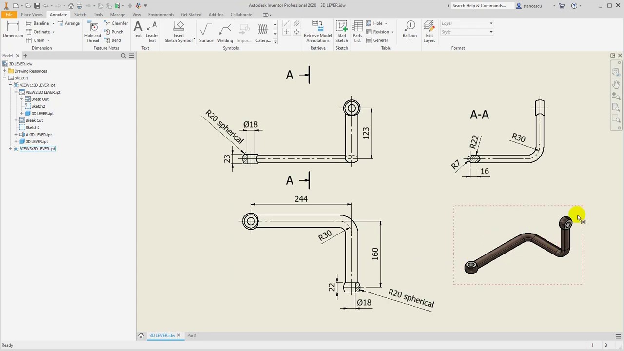 Учебник Inventor - 014 3D-ЭСКИЗЫ