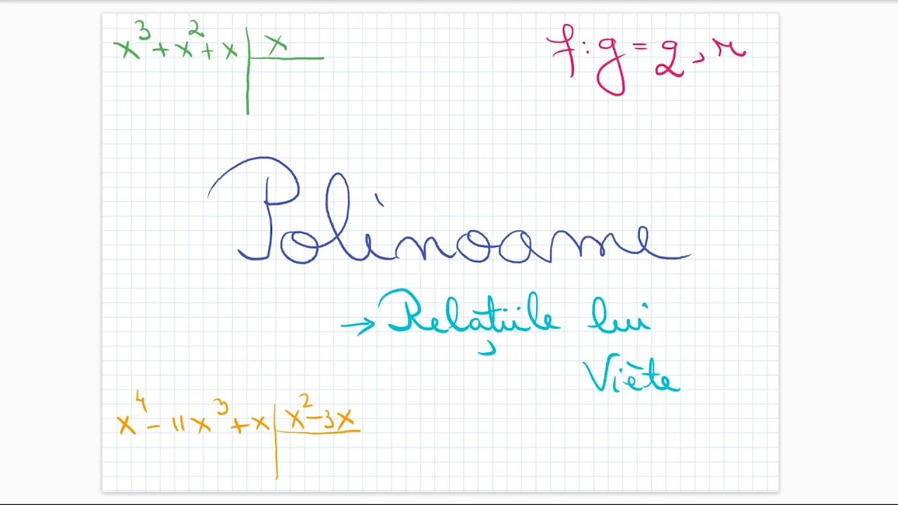 Polinoame: relatiile lui Viete