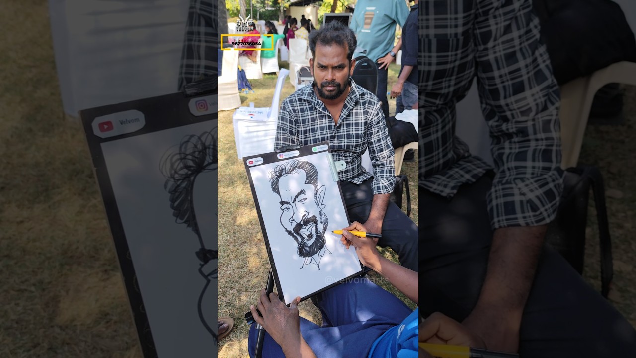 Live caricature event | artist surendar | book your events now #caricature #shorts