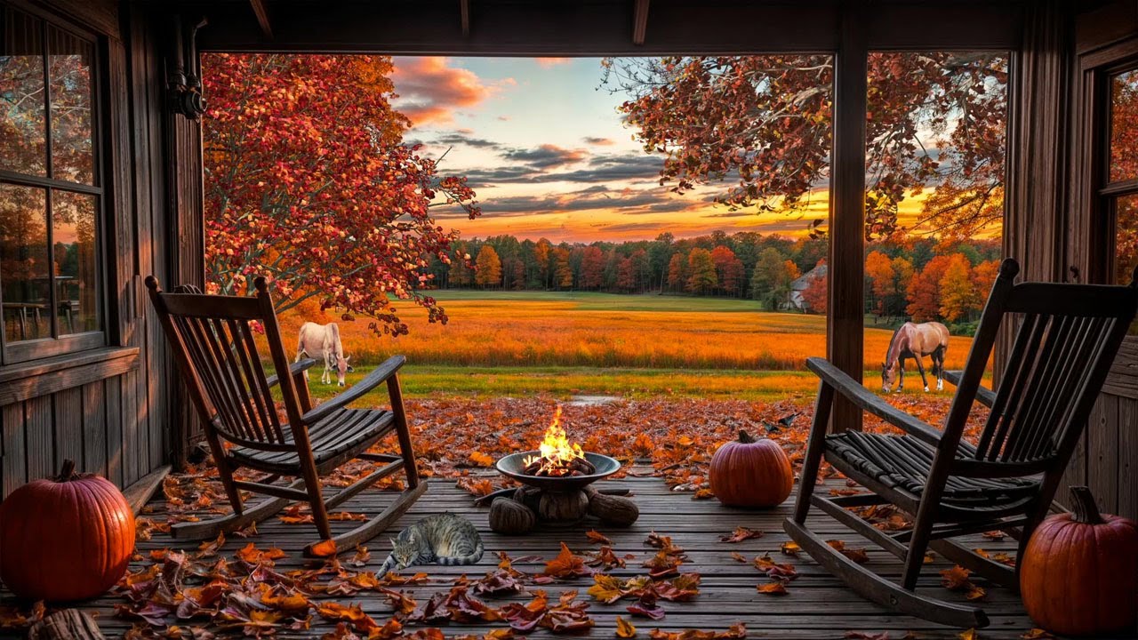 🌾 Cozy Farm Life in Fall | Pumpkins, Fire Pit, Bamboo Chimes & Crisp Autumn Air🔥
