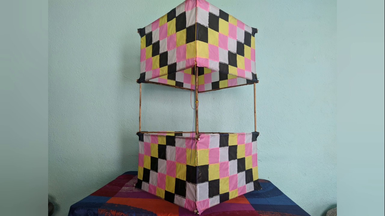 Cómo hacer un papalote o cometa cubo // how to make box kite// tutorial cara membuat layang kotak