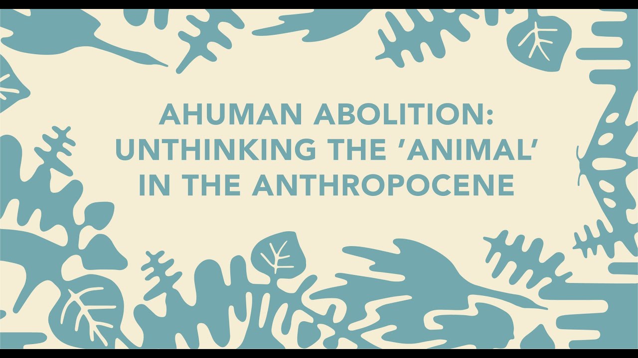 Patricia MacCormack - Ahuman Abolition: Unthinking the ‘Animal’ in the Anthropocene