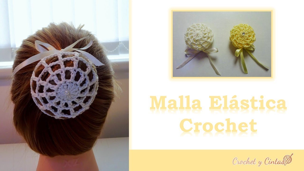 Redecilla para el cabello tejida a crochet ♥ Malla – dona elástica crochet
