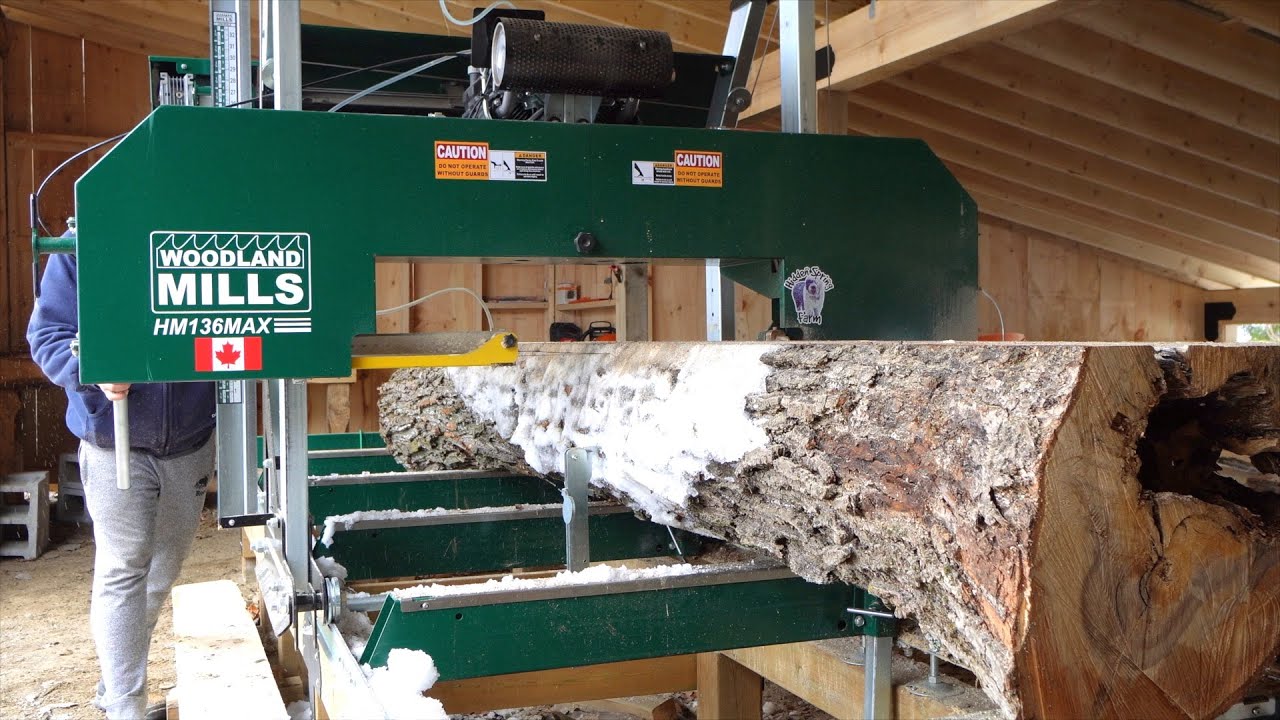 Maple Live Edge Slabs on the HM136 Max Sawmill