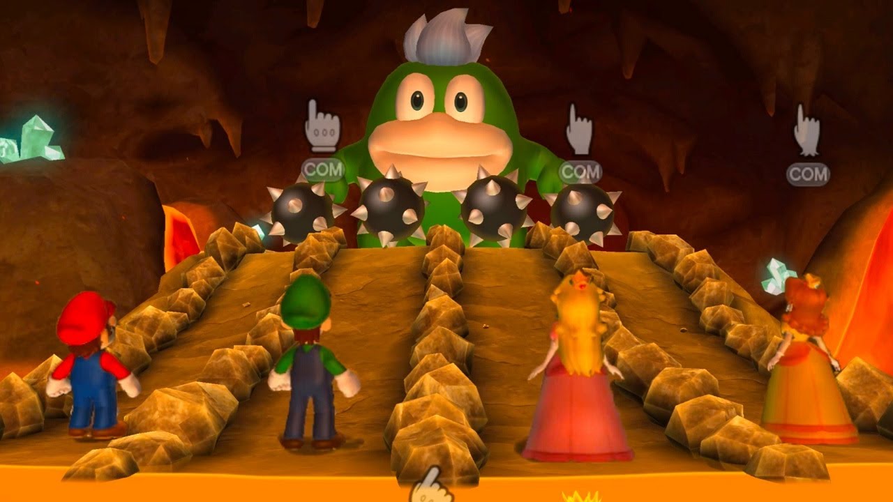 Mario Party 9 - Blooper Beach - Mario VS Luigi VS Peach VS Daisy