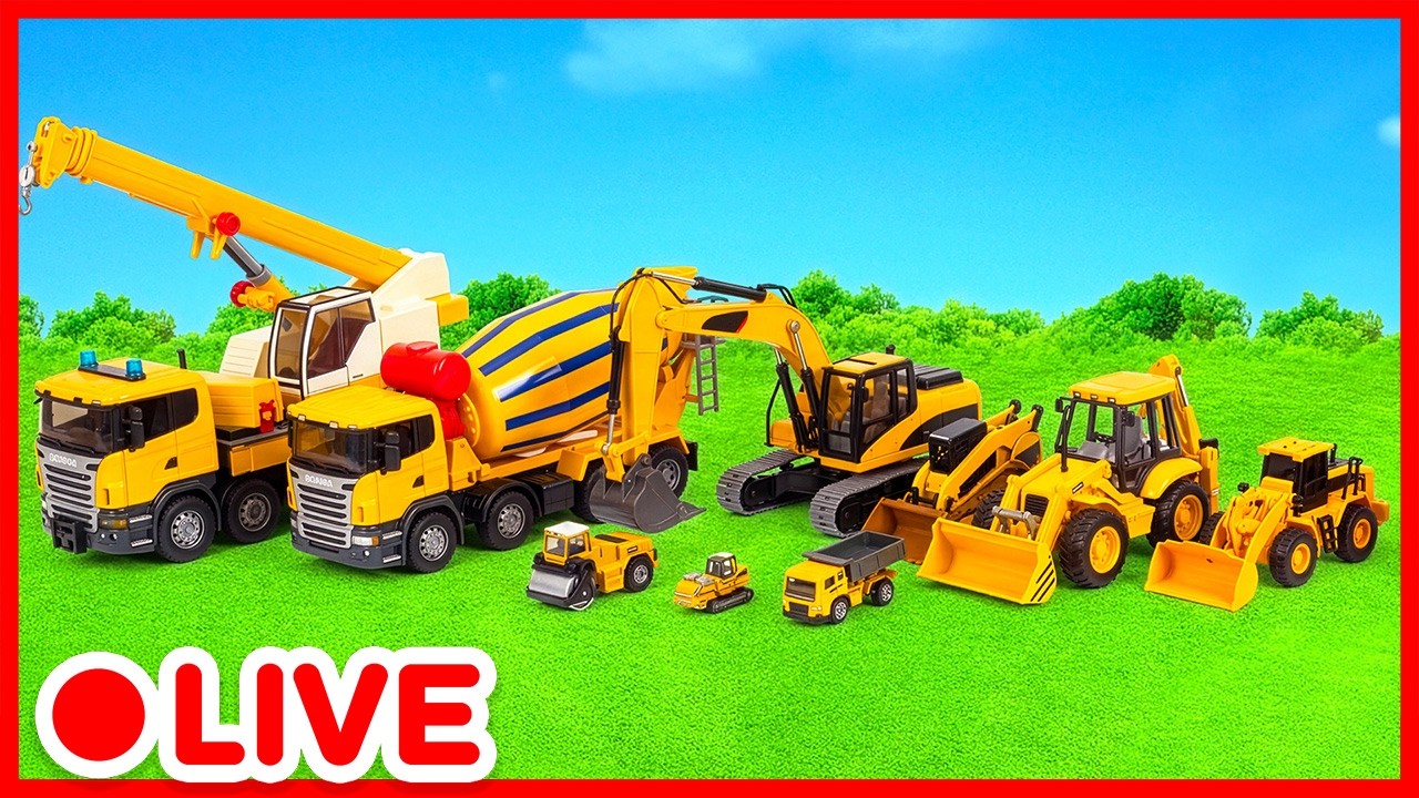 🔴 ¡EN VIVO! 🚜 Gran Camiones y Excavadora en Misión de Rescate | Juguetes para Niños | Kidibli