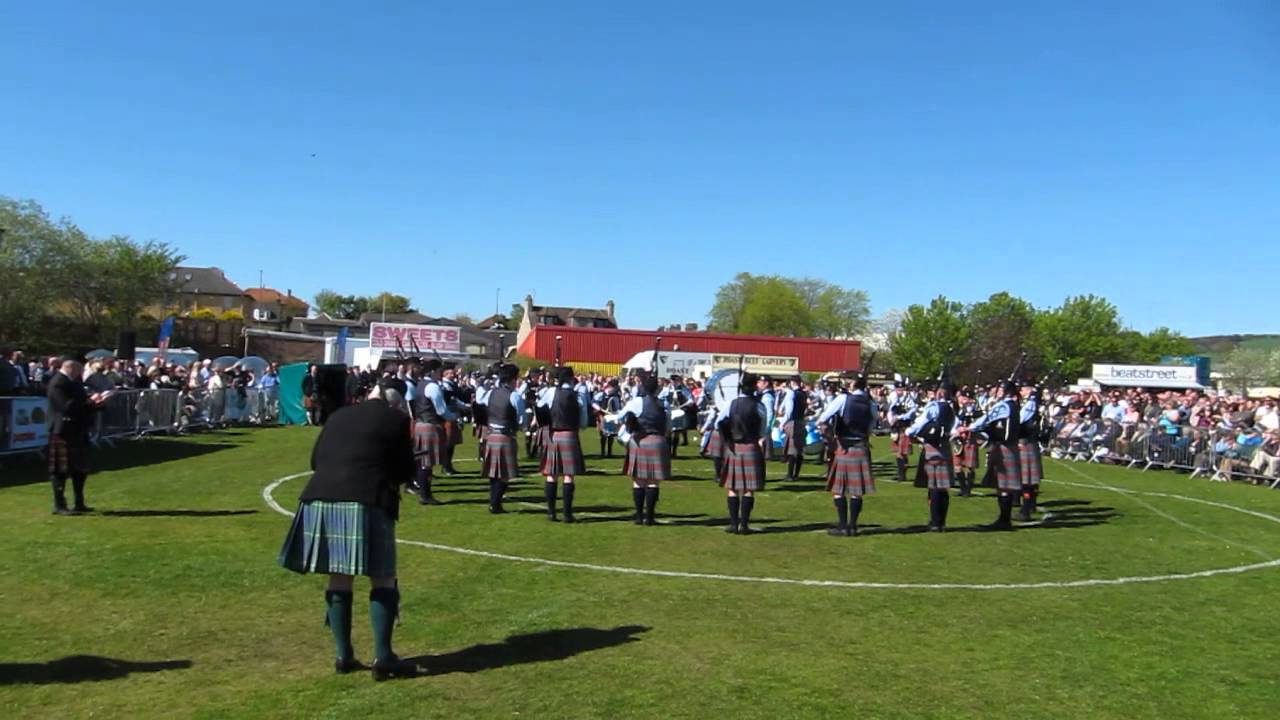 Shotts & Dykehead Caledonia Pipe Band at The British Championships, 2013.