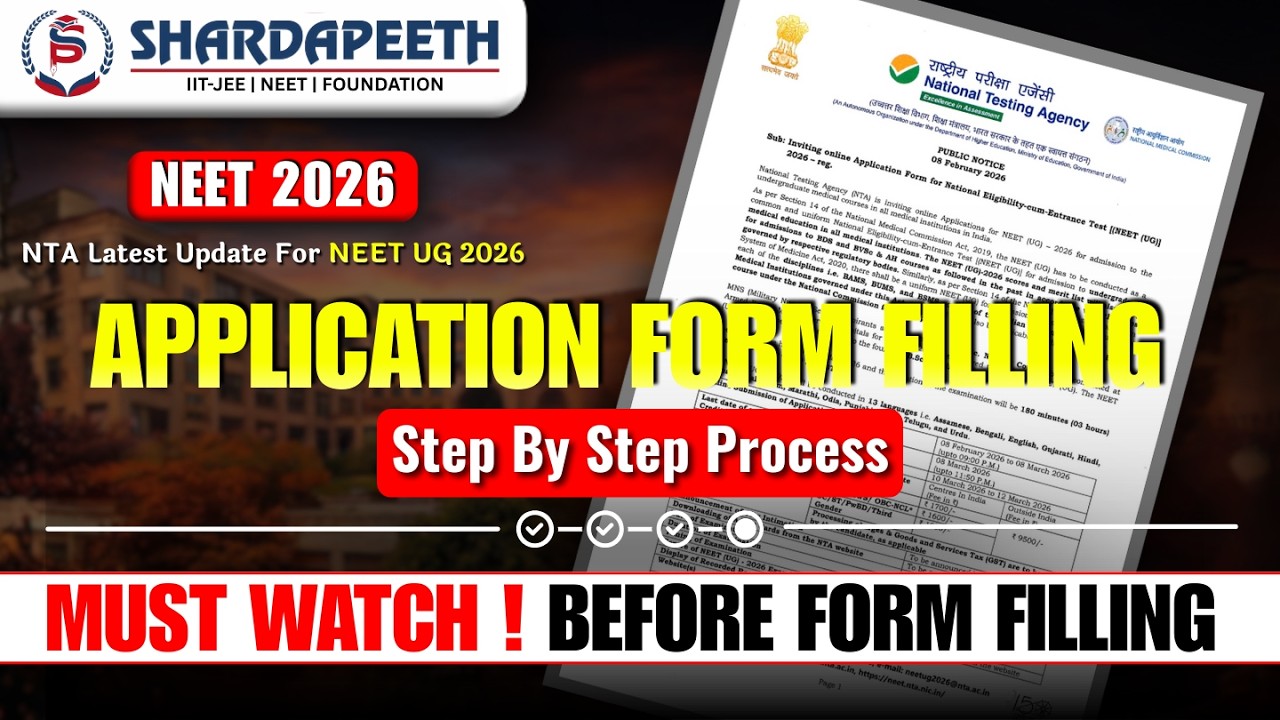 🔴 LIVE: NEET 2026 Application Form Filling | Step-by-Step Guide by TJ Sir | Shardapeeth