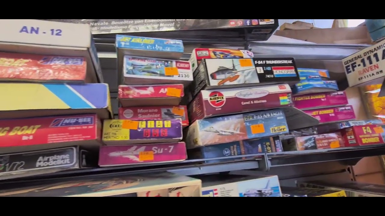 tour of AVICRAFT model shop in bromley lots of airfix and remote control planes (kits)