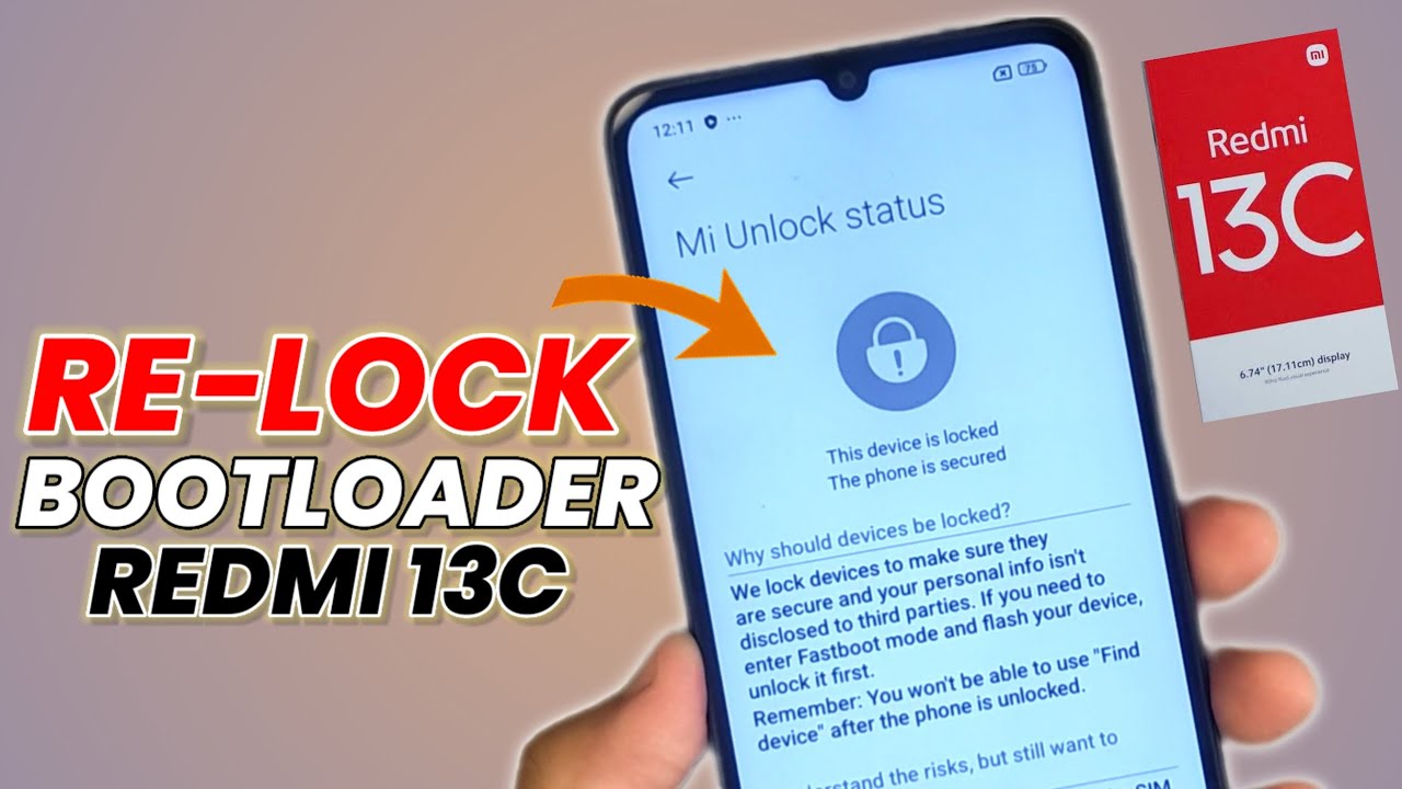 How to Relock Bootloader Redmi 13C | Relock Bootloader any Redmi, Xiaomi & POCO Mobile