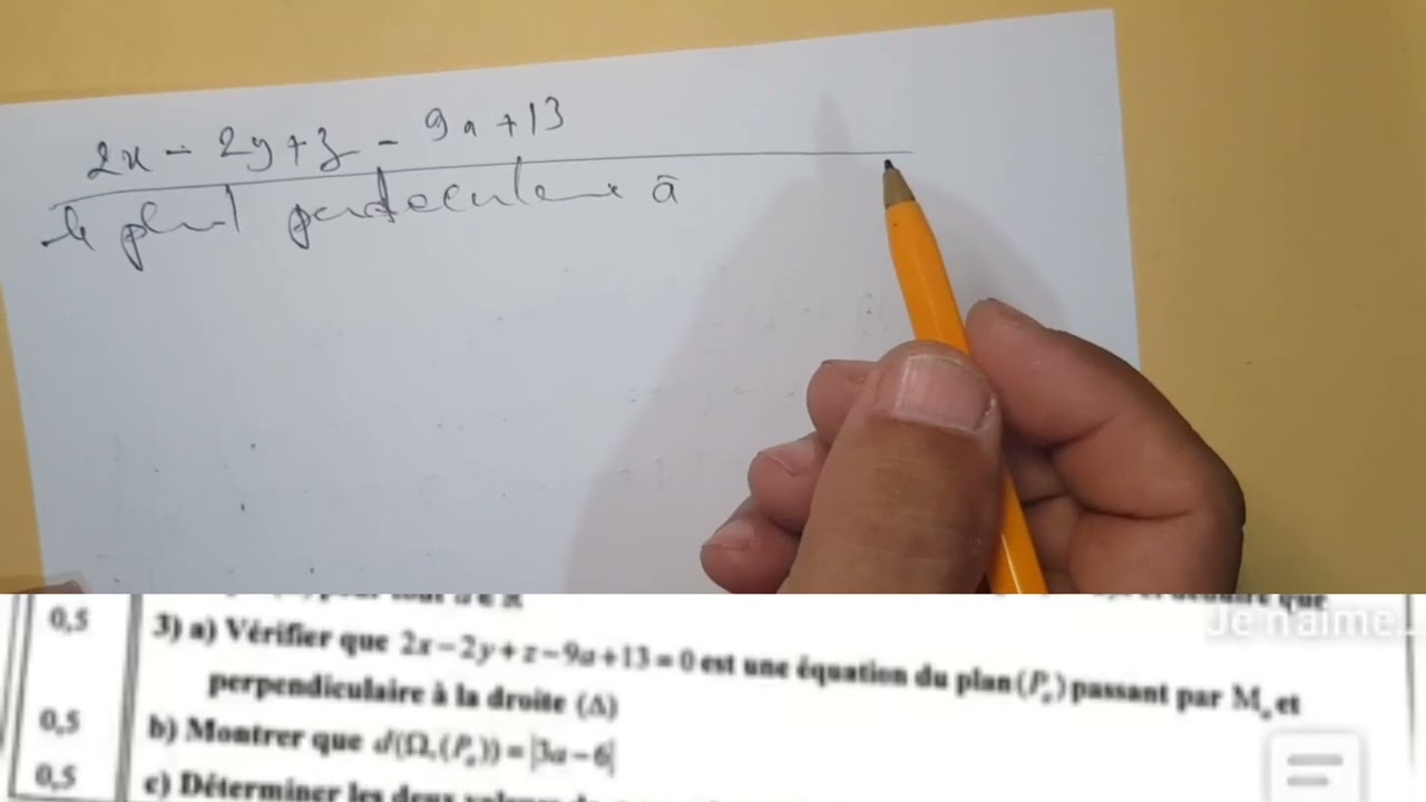 correction d examen  rattrapage maths 2022 géométrie dans l'espace استدراكية الهندسة الفضائية