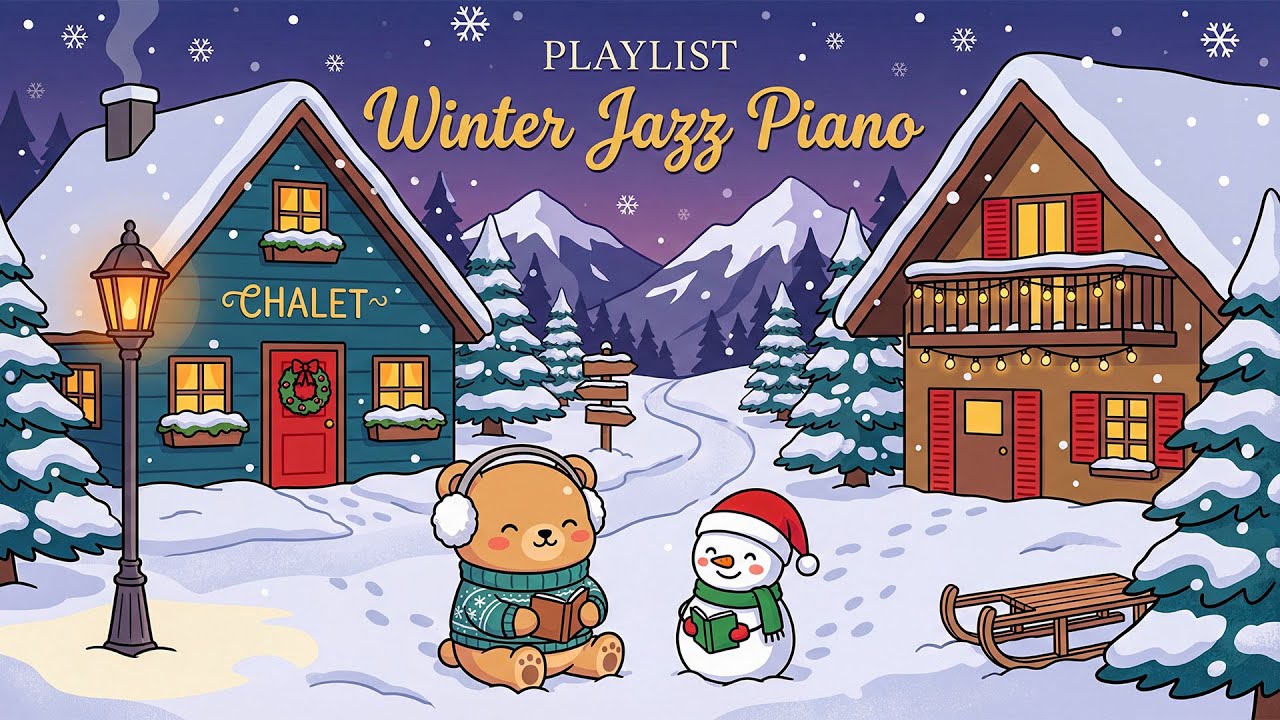 [Playlist] 눈 내리는 샬레 마을의 조용한 밤 ❄️📖 Winter Cozy Jazz Piano🎶