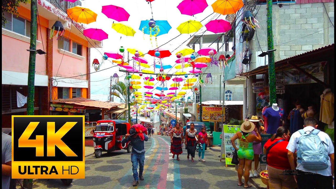 San Juan La Laguna 🇬🇹 Guatemala 🇬🇹 4K tour 🇬🇹 colourful city at the lake 4K 60fps UHD