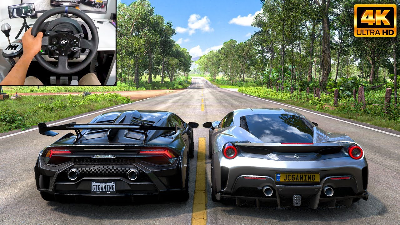 Lamborghini Hurac&aacute;n STO & Ferrari 488 Pista | Forza Horizon 5 | Thrustmaster T300RS gameplay