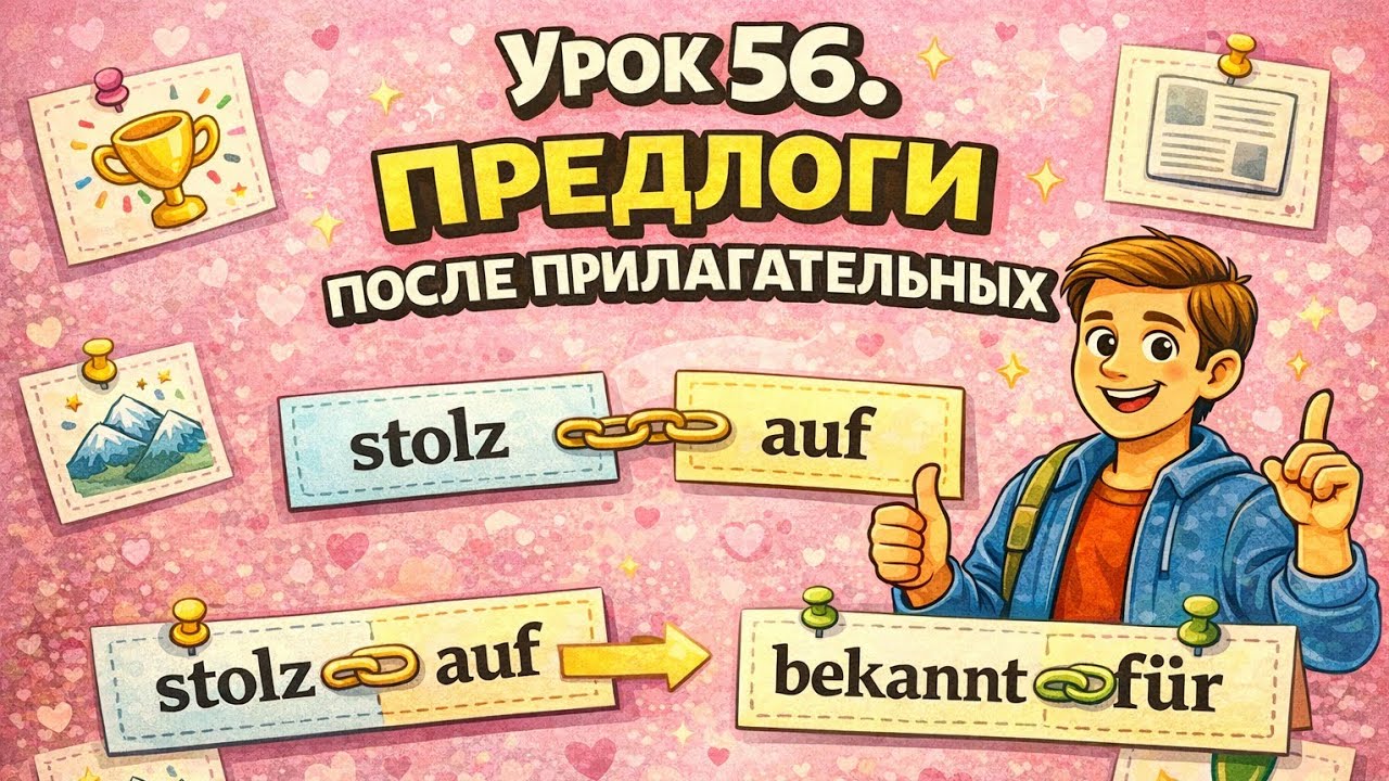 Урок 56. Прилагательные с предлогом. Немецкий с удовольствием.
