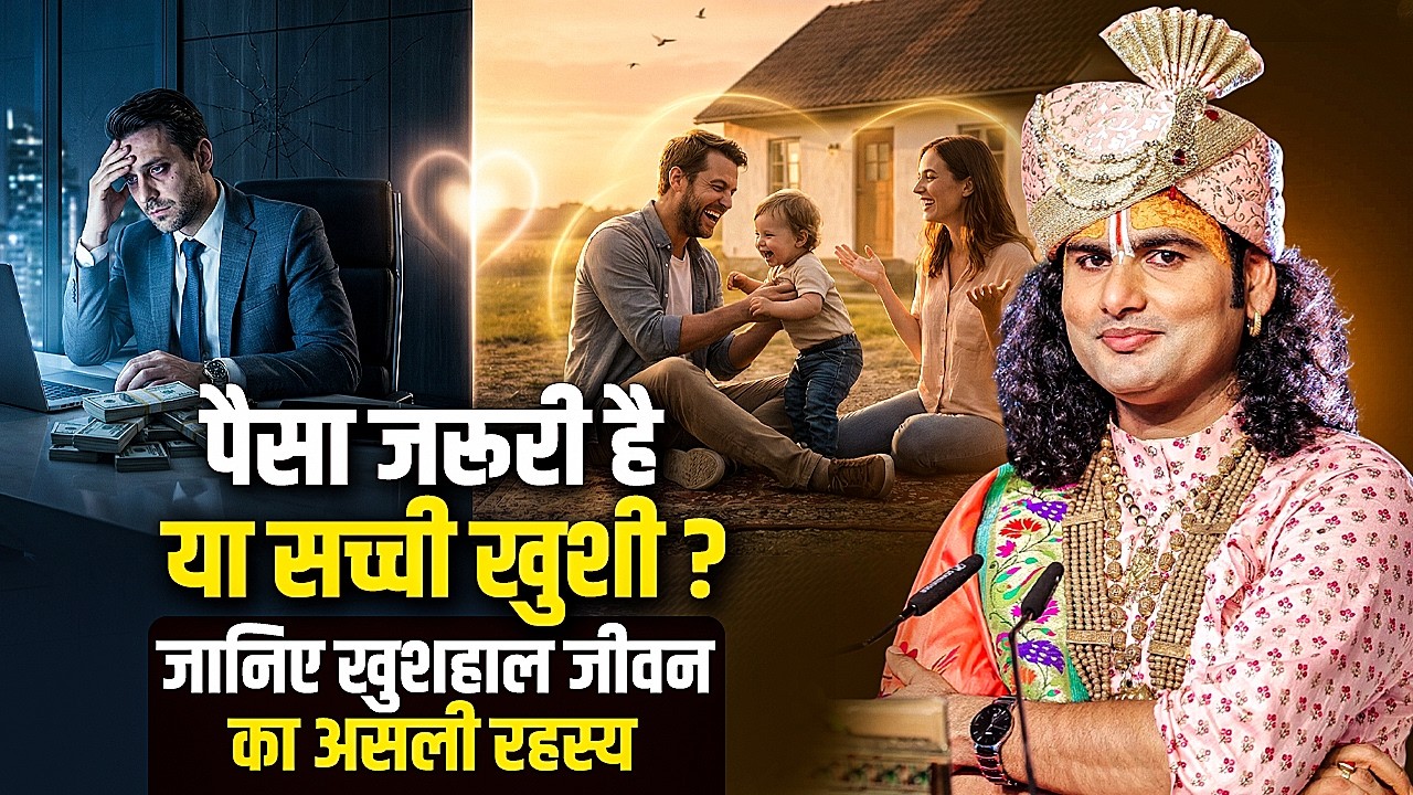 पैसा जरूरी है या सच्ची खुशी ? जानिए खुशहाल जीवन का असली रहस्य | अनिरुद्धाचार्य जी महाराज