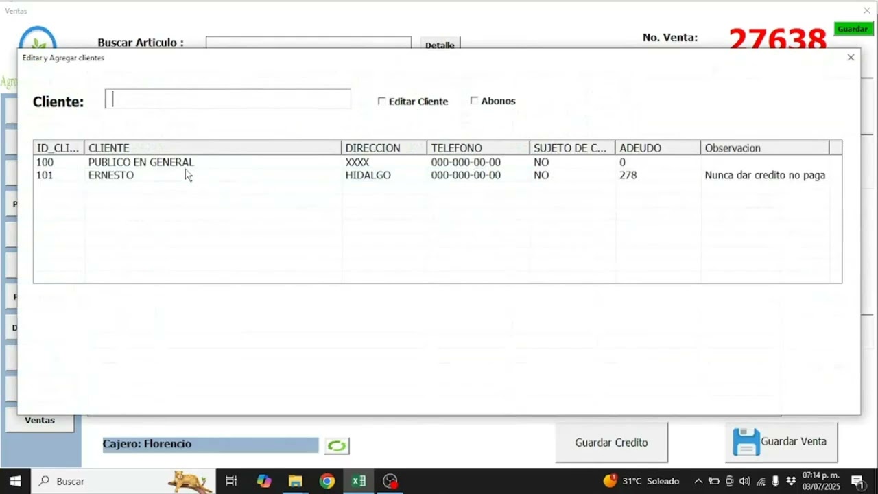 Punto de venta con macros en excel