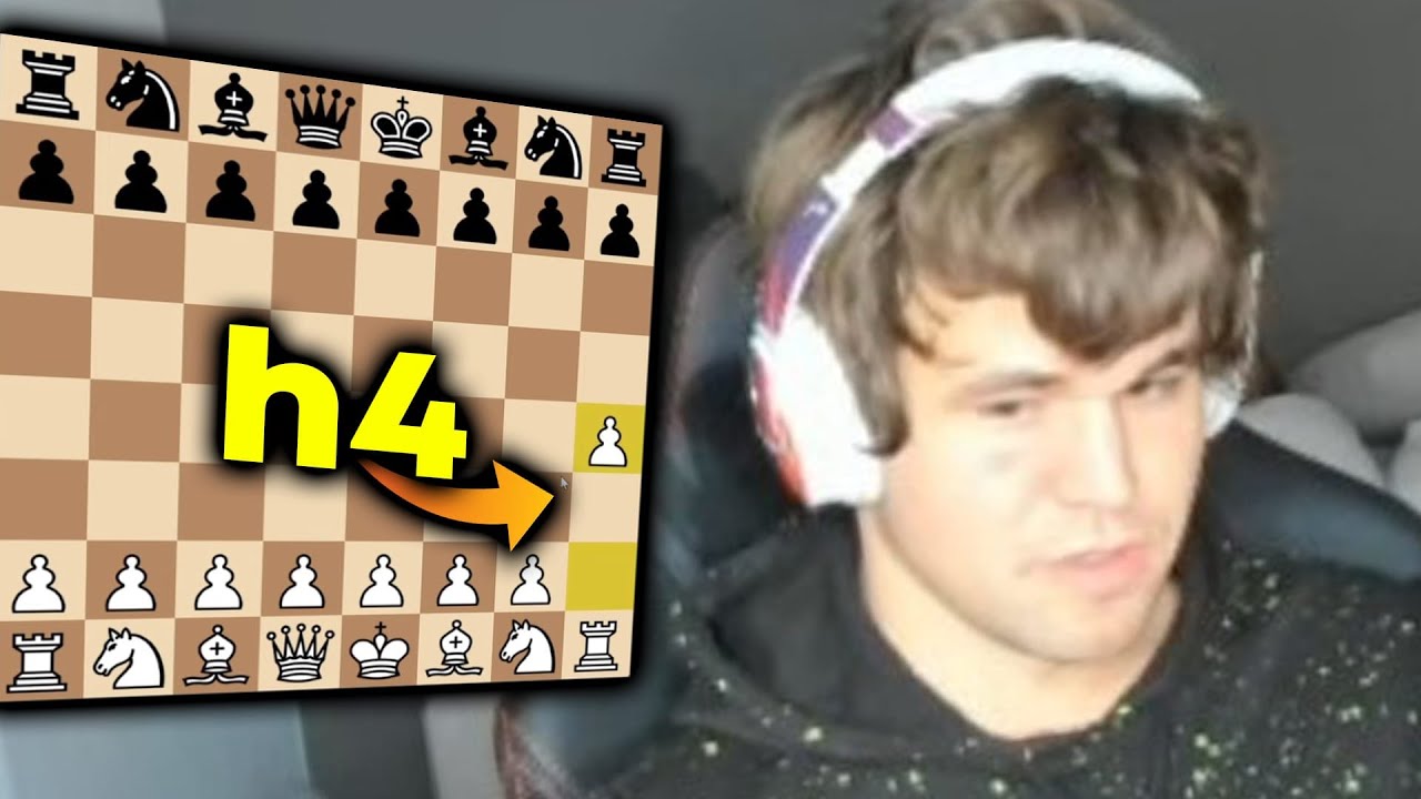 Magnus Carlsen PLAYS &ldquo;h4&rdquo; for the FIRST MOVE Against GRANDMASTER Jobava in Blitz Game