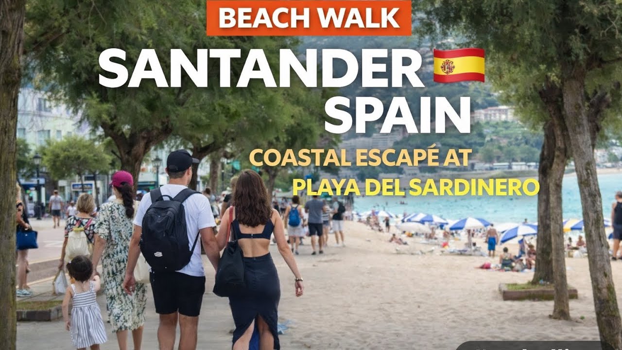 Santander Spain Beach Walk 🌊 Coastal Escape at Playa del Sardinero 🇪🇸 #Santander #SpainTravel