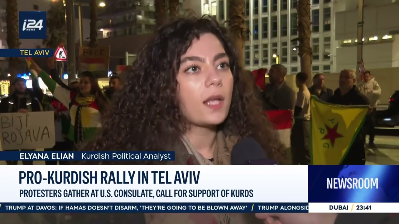 Guarda: Manifestazione pro-curda a Tel Aviv