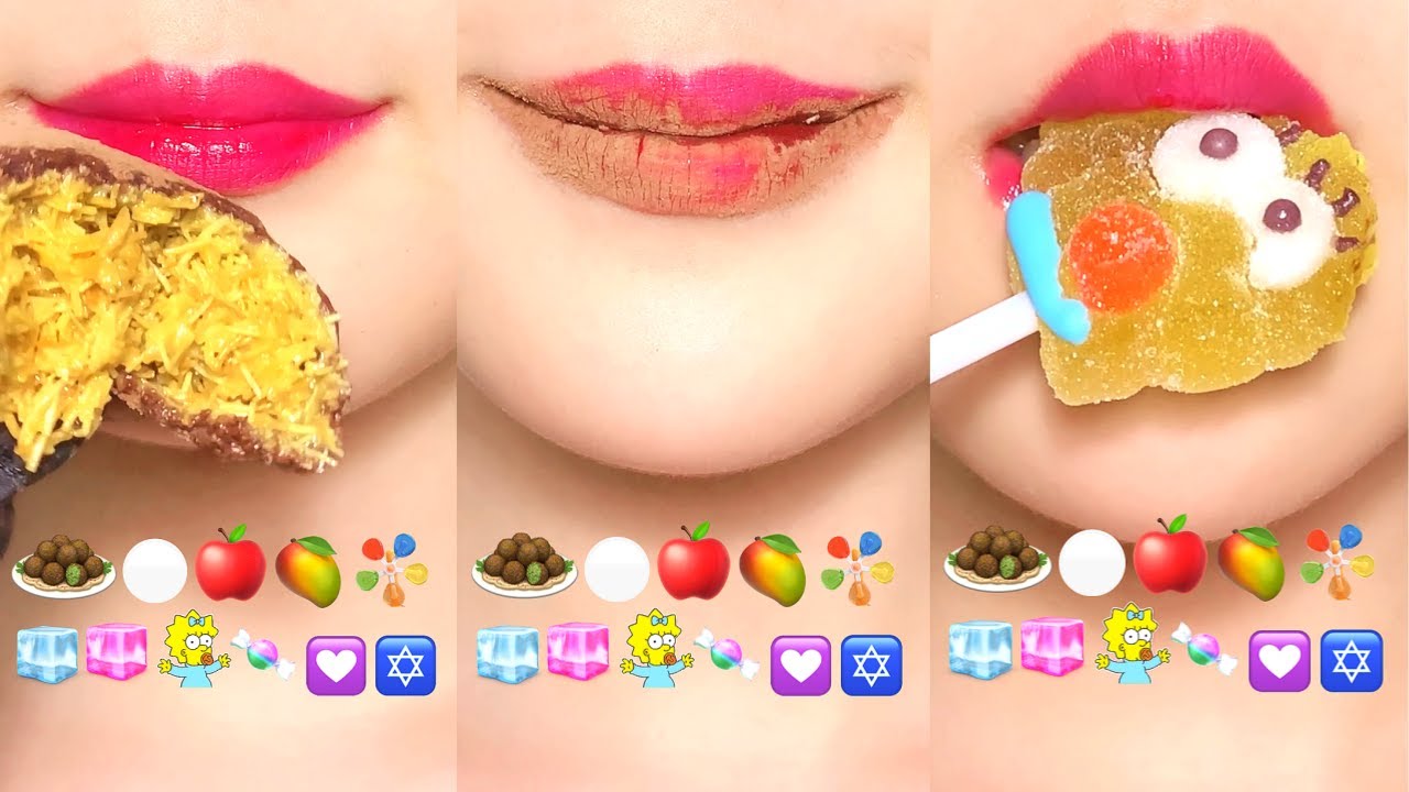 ASMR Crunchy & Chewy Desserts: Dubai Cookie, Tanghulu, Apple Pie + Candies | No Talk