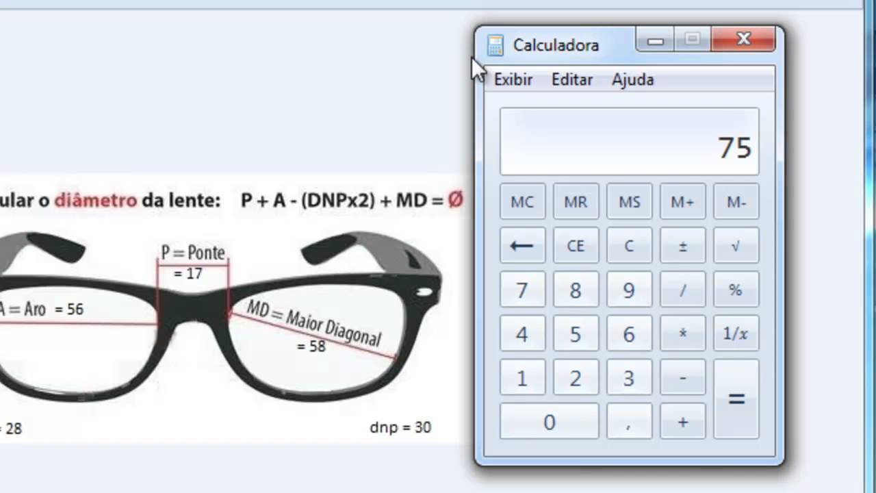 Curvatura de lentes, Calculo de diâmetro,