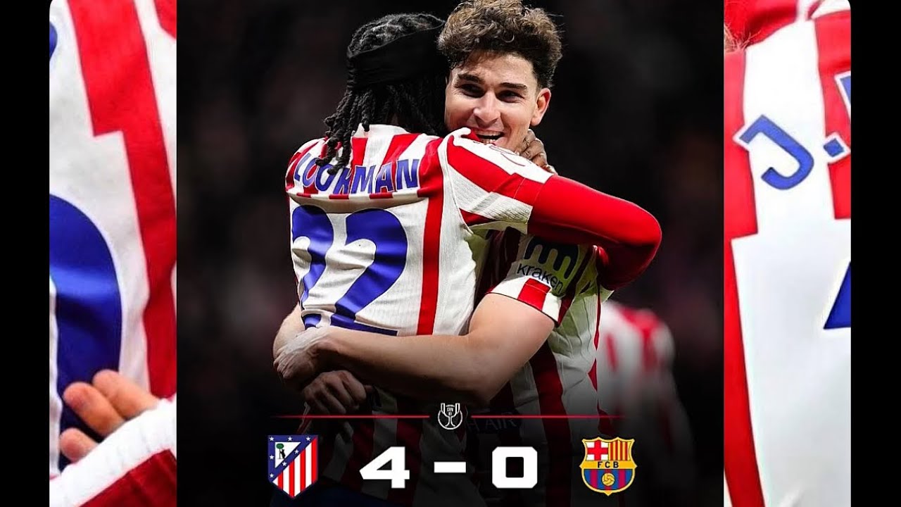 Atletico 4-0 Barcelona: Atletico thrash 10-men visitors as Lookman & Alvarez net😂😂