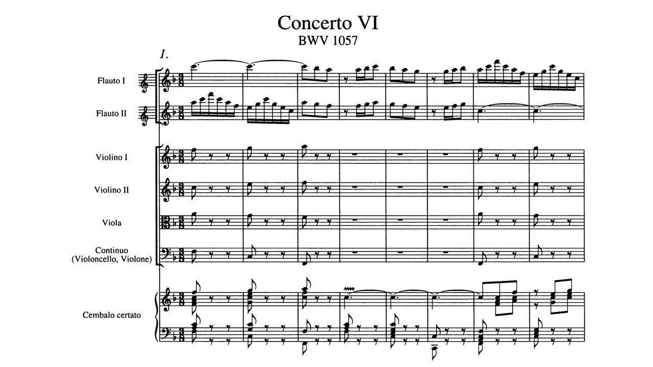 J. S. Bach - Harpsichord Concerto No. 6 in F major, BWV 1057 (Corti)