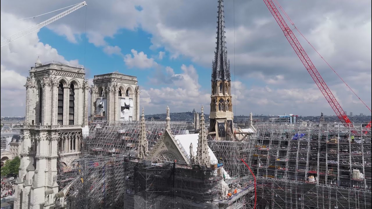 Le chantier de Notre-Dame vu du ciel - Mai 2024