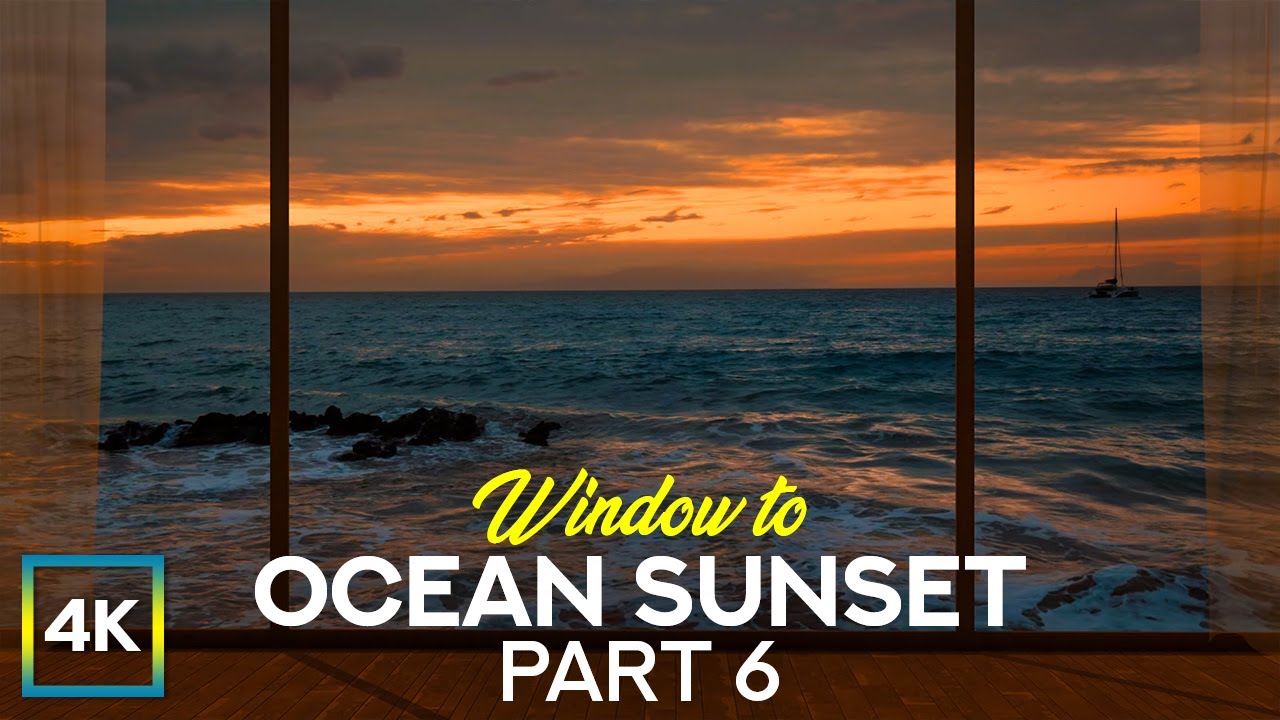 Amazing Sunset over the Ocean - 4K Window to Nature - Tropical Scenery of Hawaii | Episode 6