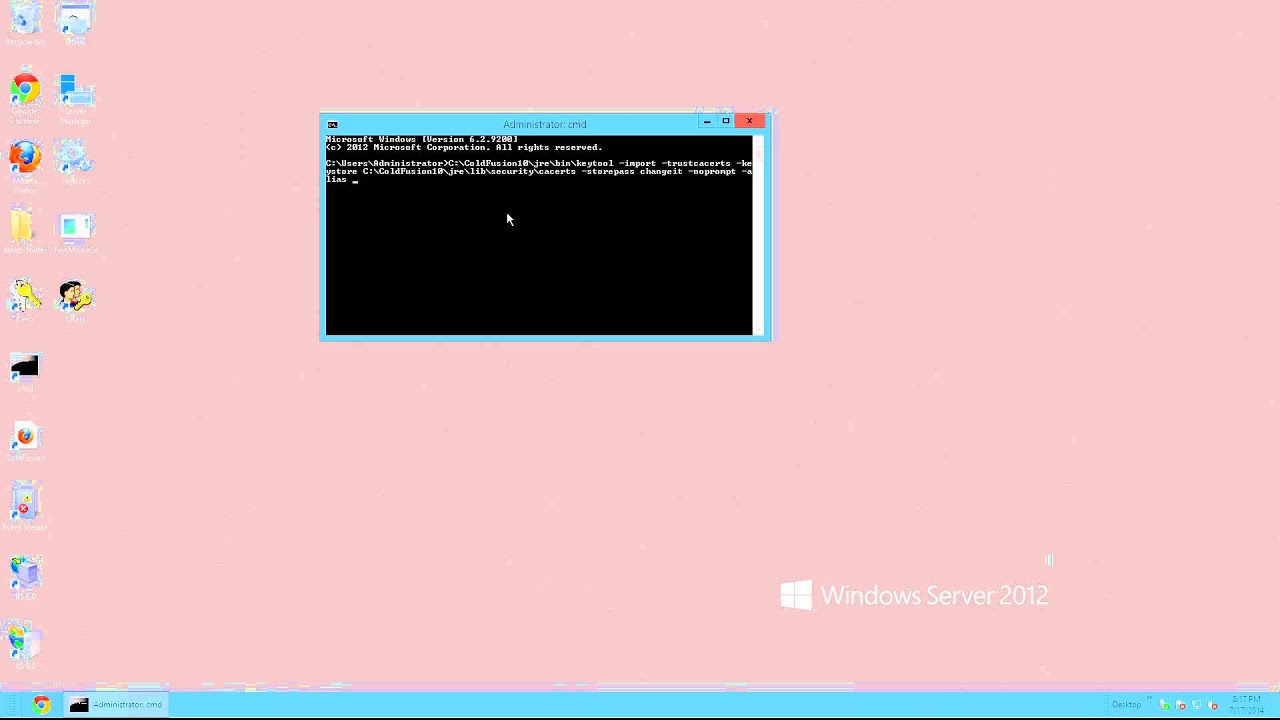 Installing certificate to Coldfusion Java Keystore